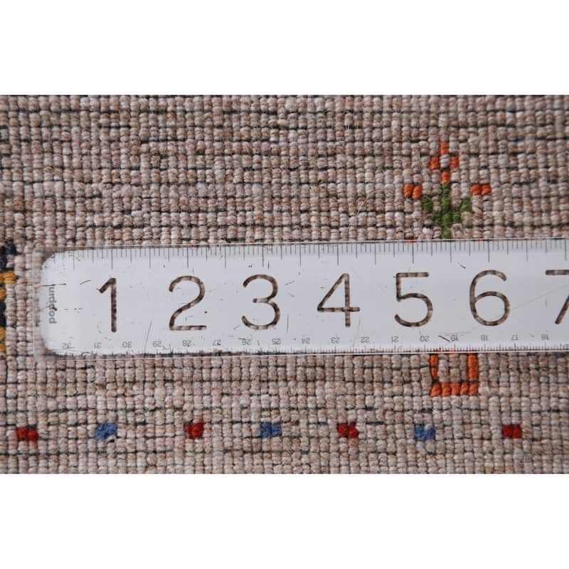 Hand Knotted Oriental 100% Wool Carpet Tribal Animal Pictorial Brown Gabbeh Area Rug - 4' 11'' X 2' 11''