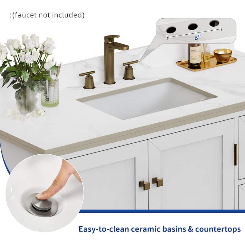 Moasis 36"/40"/ 47" Bathroom Vanity Cabinet with Sink