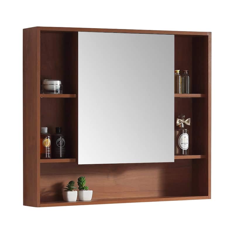 Fine Fixtures Surface Mount Bathroom Medicine Cabinet - 36" - Spicy Walnut
