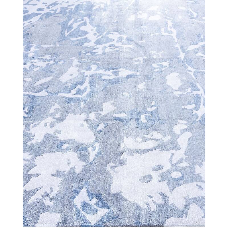 Modern One-of-a-Kind Hand-Knotted Area Rug, Light Gray - 8' 2" x 9' 10"