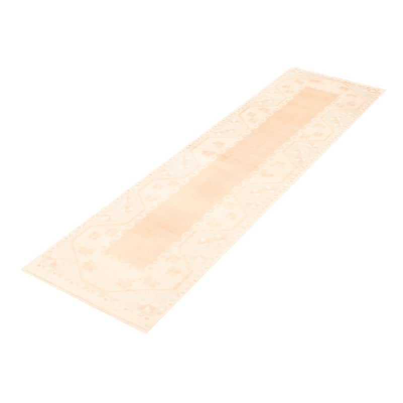 ECARPETGALLERY Hand-knotted Color Transition Beige Wool Rug - 2'7 x 9'5