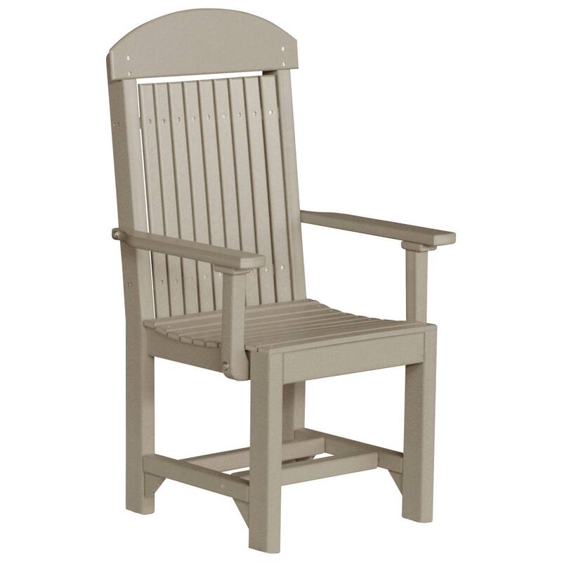 Set of 4 Poly Lumber Classic Dining Chairs - Arm Chair - Weatherwood - Dining Height