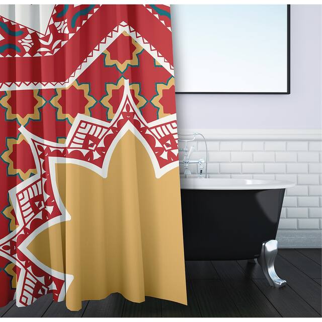 71 x 74-inch Rising Star Geometric Print Shower Curtain