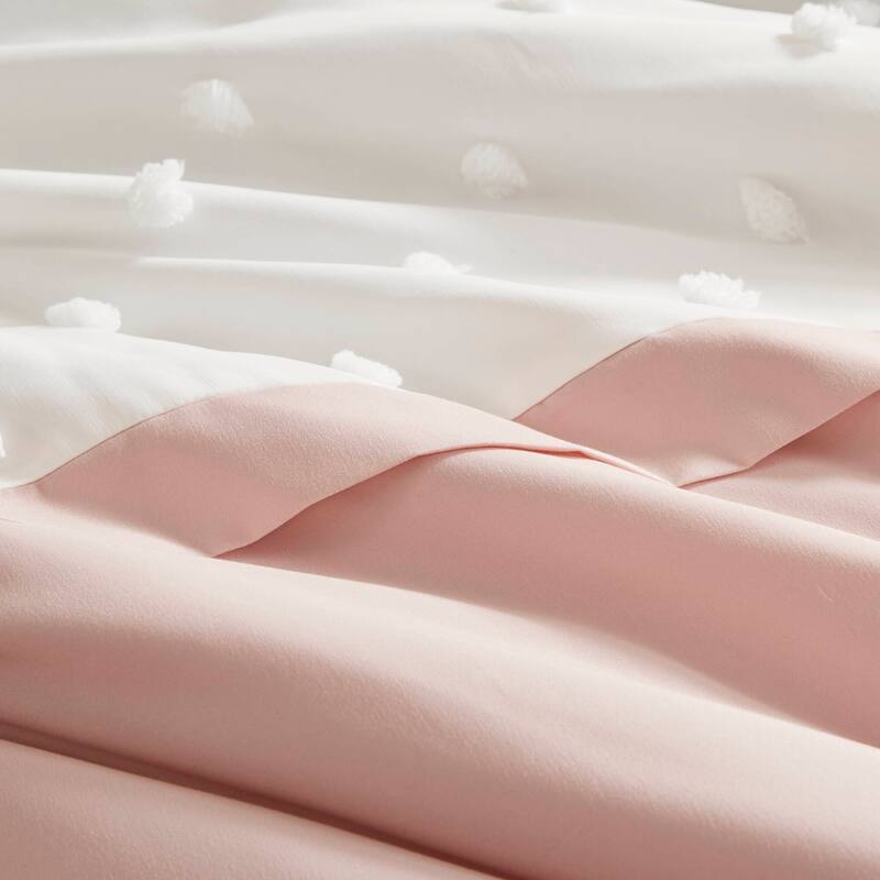 Intelligent Design Shay Colorblock Clip Jacquard Duvet Cover Set