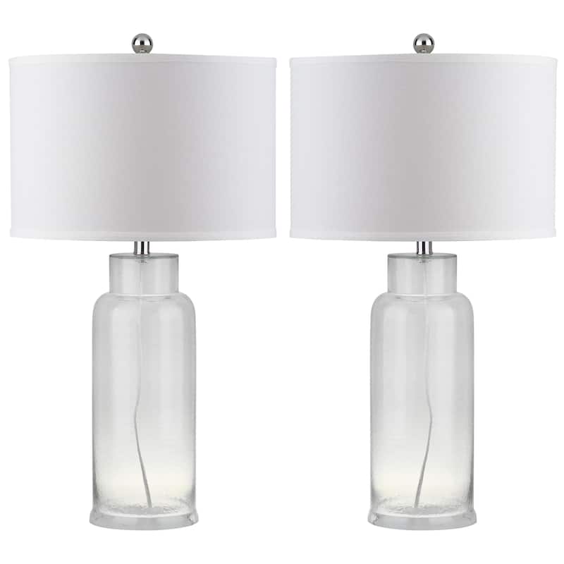 SAFAVIEH Lighting Mayra 29-inch Clear Bottle Glass Table Lamp (Set of 2) - 15.5"x15.5"x29"