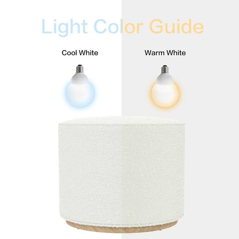 HomePop Drift Ottoman with Wood Base