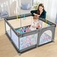 preview thumbnail 1 of 5, Infant 36"x36" 4-Panel Baby Playpen Spacious & Secure Foldable Playard Grey Grey