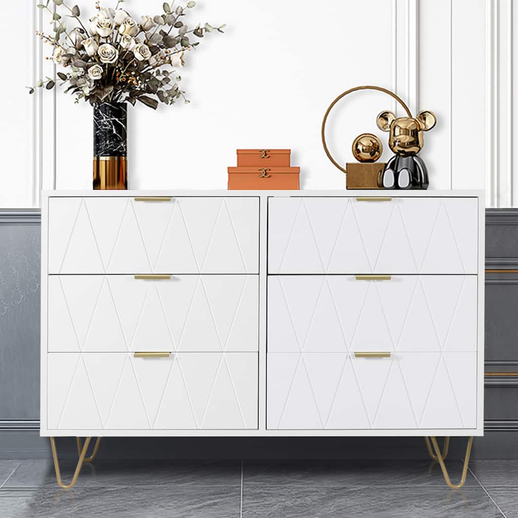 6 Drawer Dresser Drawer Chest Storage Cabinet Organizer