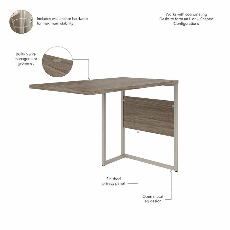 Hybrid 42W x 24D Desk Return/Bridge by Bush Business Furniture