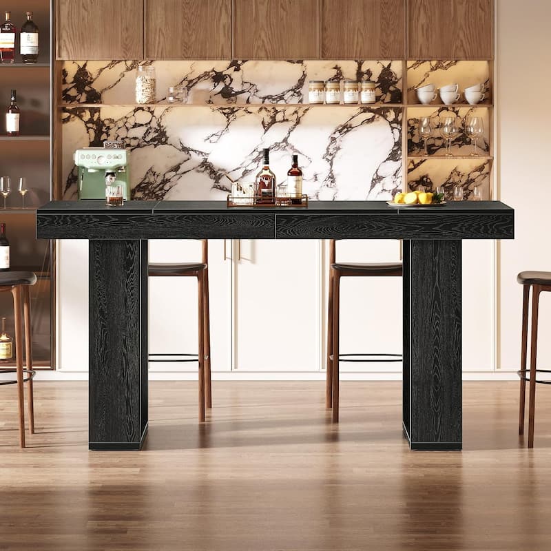 Black Bar Table for Home Pub, Bistro