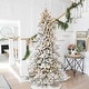 preview thumbnail 7 of 131, Glitzhome 6FT/7.5FT/9FT/11FT Snow Flocked Pre-lit Artificial Fir Christmas Trees 9FT Full-size Fir in 3 Function