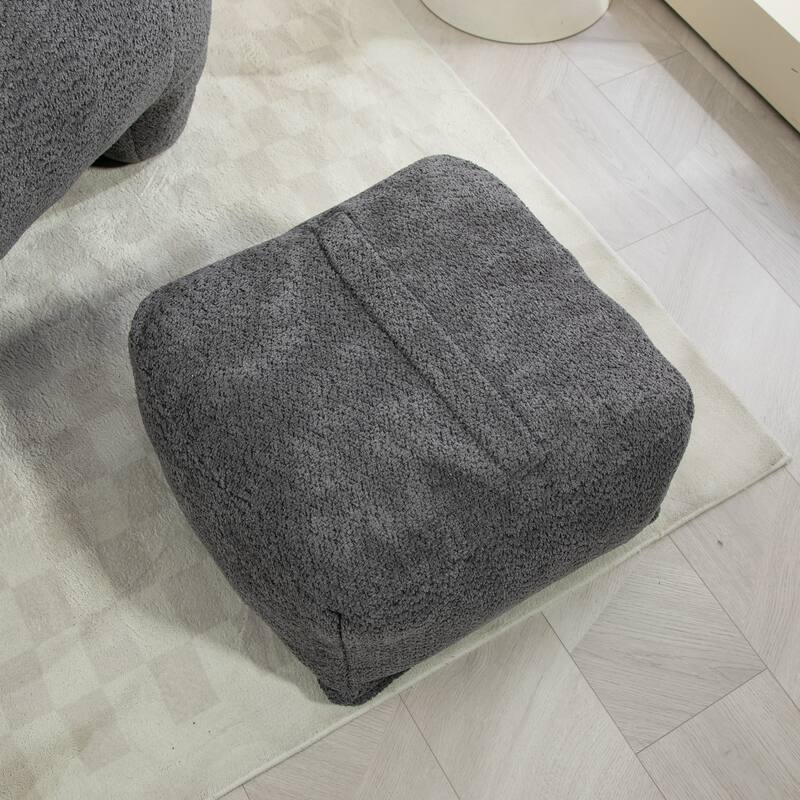 GDFStudio - COOLMORE Boucle Bean Bag Chair with Memory Foam Filling for Ultimate Comfort