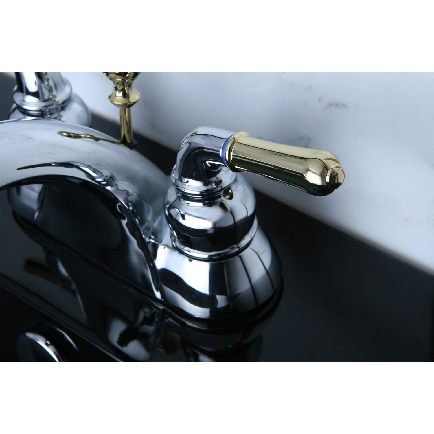 Shop Two Tone Chrome And Brass Bathroom Faucet Overstock 5737740