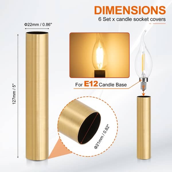 dimension image slide 44 of 102, Metal Chandelier Socket Sleeves Insulation Heat Shrinkable