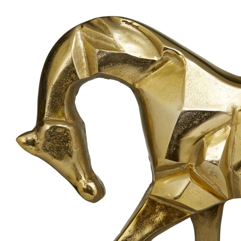 Aluminum Metal Horse Decorative Sculpture - Silver, Gold, Black - Roche River Decor