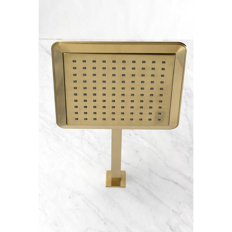 Kingston Brass Claremont 9-5/8 Inch Square Shower Head with Shower Arm