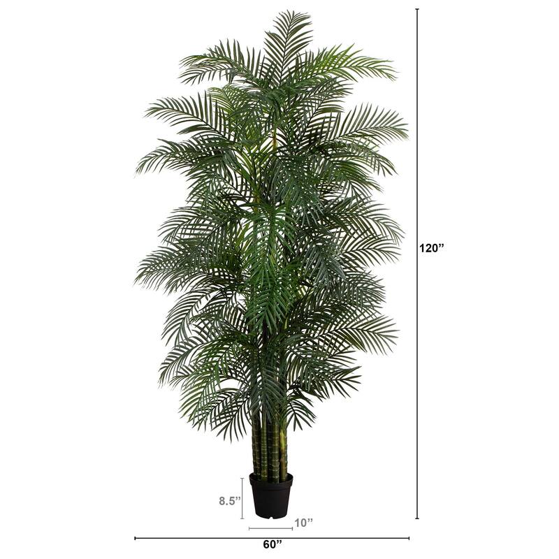 10' UV Resistant Artificial Areca Palm Tree (Indoor/Outdoor) - Green