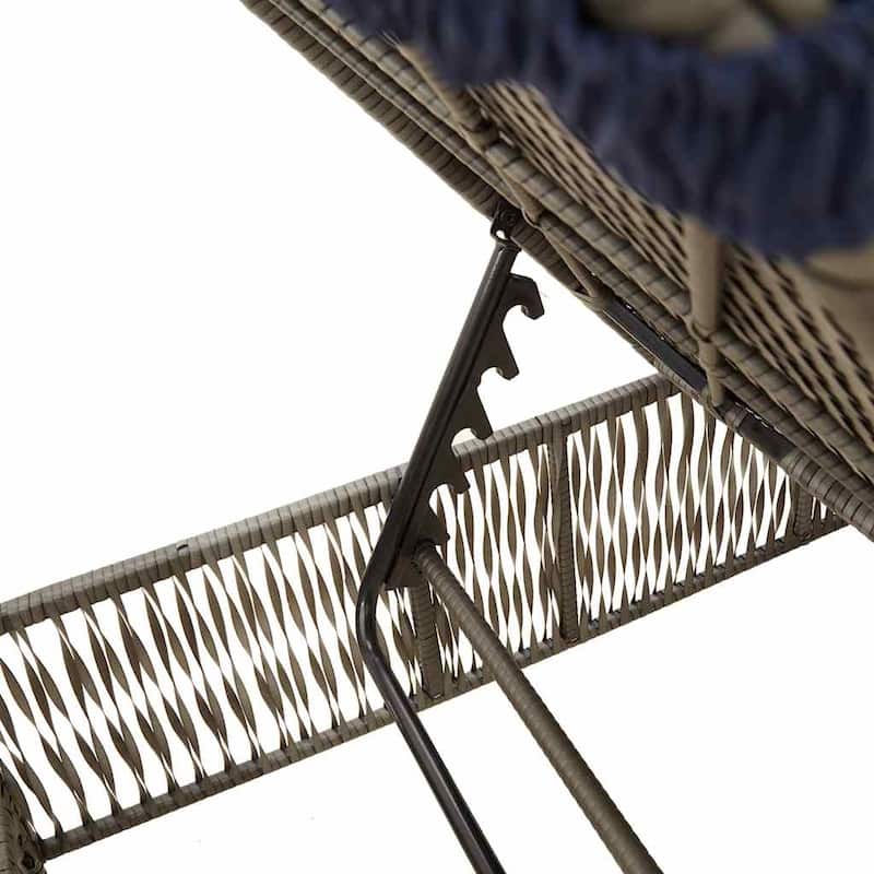 vidaXL Sun Lounger with Cushion Chaise Lounge Poly Rattan Brown/Gray/Black
