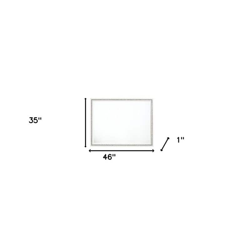 HomeRoots 35" White Wood Framed Mounted Dresser Mirror - 46' X '35' X '1