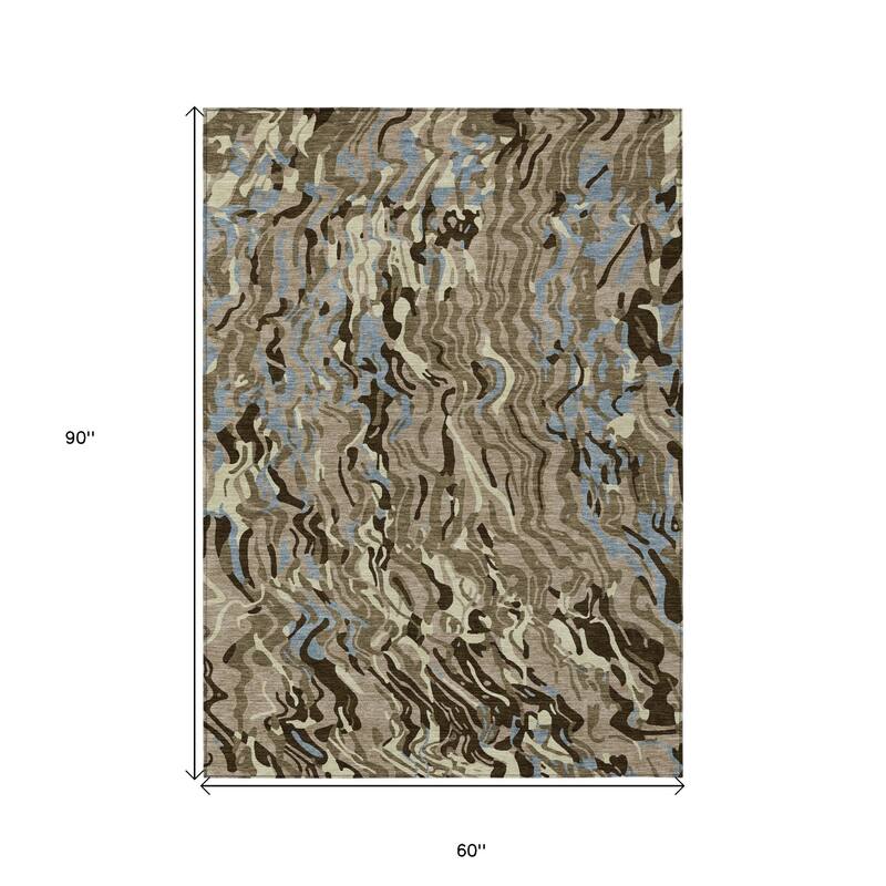 HomeRoots Abstract Transitional Rectangle Outdoor Rug