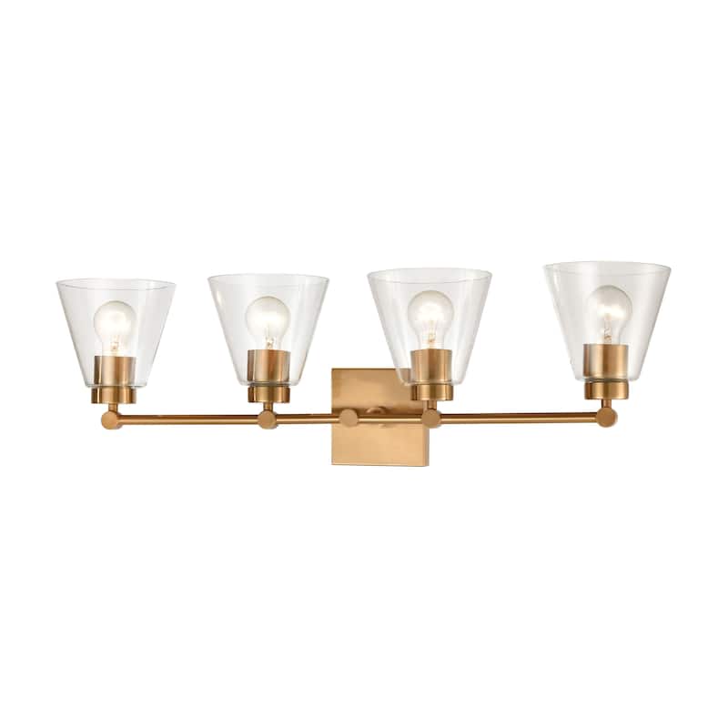 Elk Home East Point Satin Brass With Clear Glass 4 Light Vanity Light