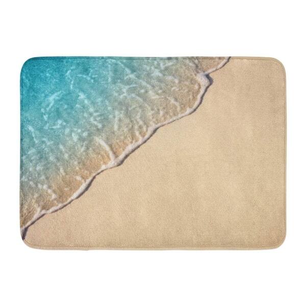 Shop Sand Wave Of Blue Ocean On Sandy Beach Selective Focus Sea Water Tide Doormat Floor Rug Bath Mat 23 6x15 7 Inch Multi Overstock 31777039