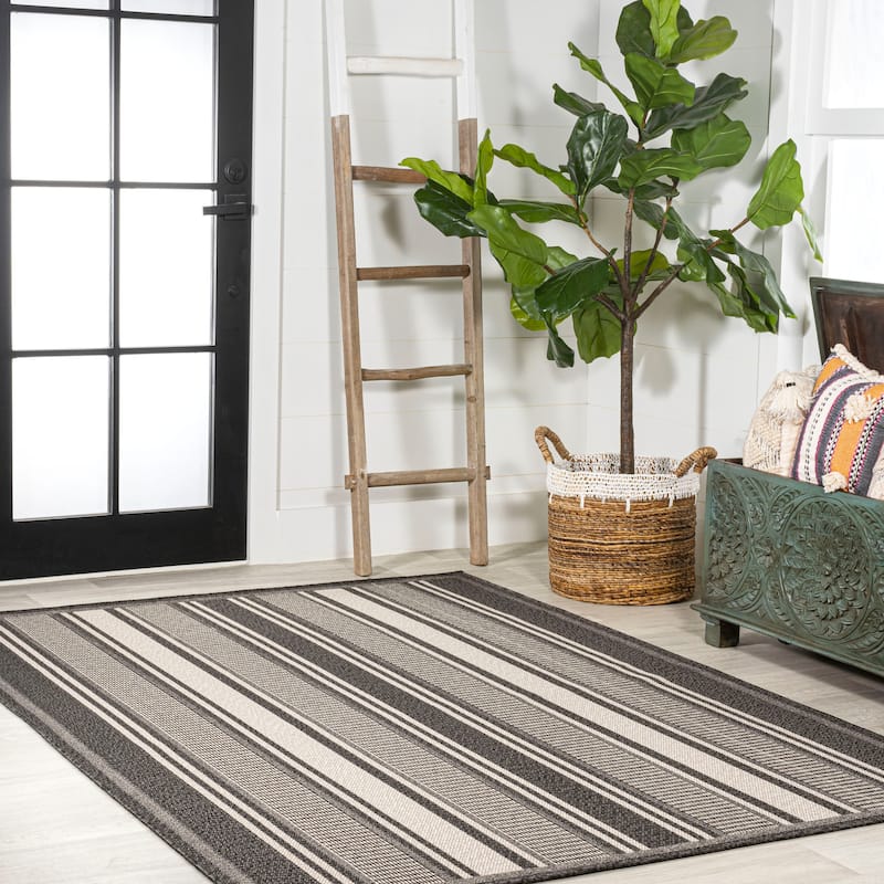 JONATHAN Y Negril Modern Double Stripe Indoor/Outdoor Area Rug