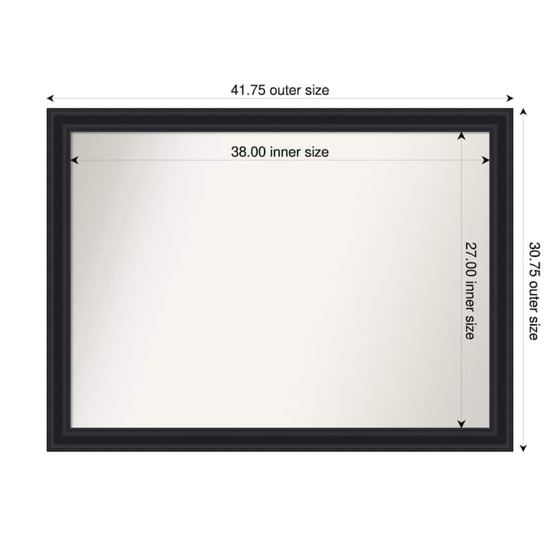Dalat Non-Beveled Framed Wall Mirror - 42 x 31 in - Dalat Black