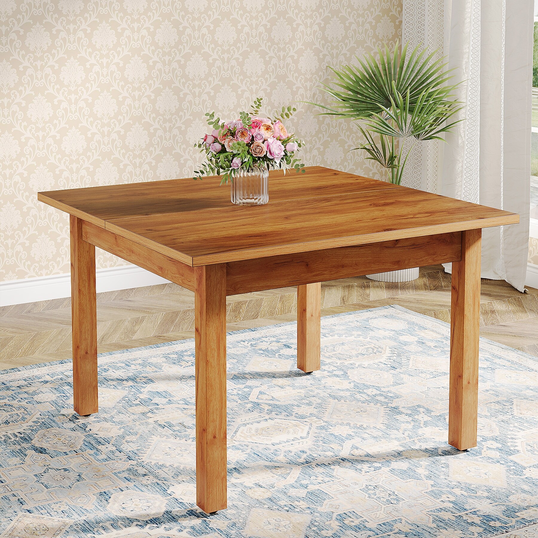 Square oak dining table for online 4