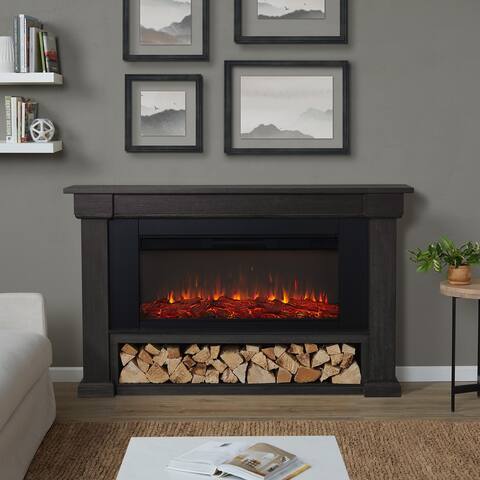 Bristow 66" Landscape Electric Fireplace in Weathered Wood by Real Flame