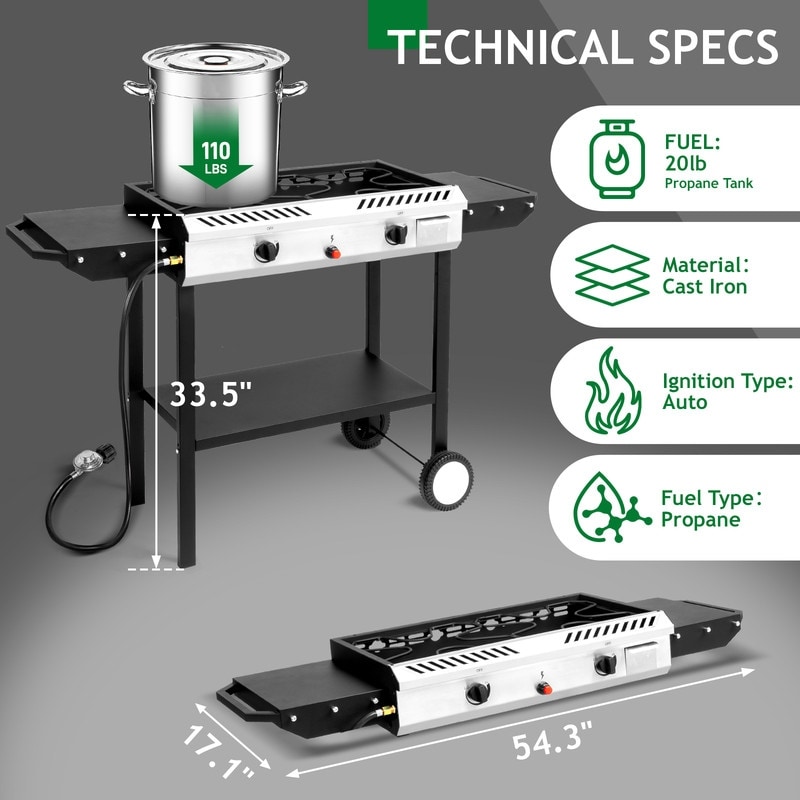 Burner Outdoor Propane Gas Stove With Auto-ignition Side