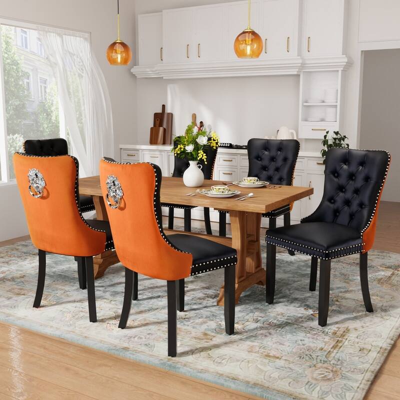 Tufted Naliheads Solid Wood Upholstered Dining Chairs Set of 8
