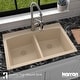 preview thumbnail 54 of 67, Karran Drop-in Quartz 33 in. Double Bowl 50/50 Kitchen Sink Kit