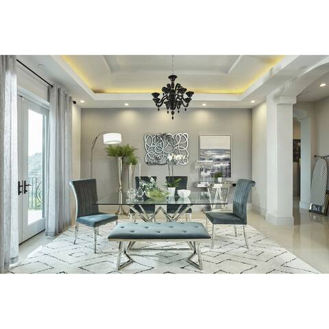Silver Orchid Sten Grey/Chrome 5-piece Dining Set