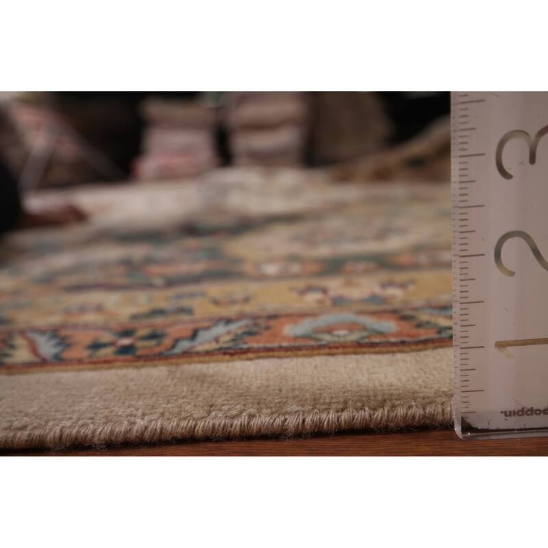 All-Over Large Agra Indian Area Rug Handmade Wool Carpet - 12'5" x 17'8"
