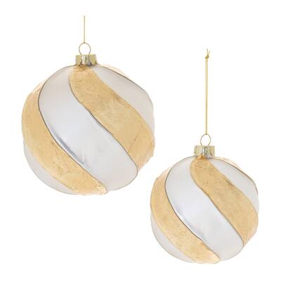 Distressed Glass Ball Ornament (Set of 6) - N/A