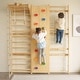 preview thumbnail 3 of 10, Walnut 9-in-1 Swedish Ladder Wall Gym | Indoor Wooden Climber & Activity Set for Kids - Natural