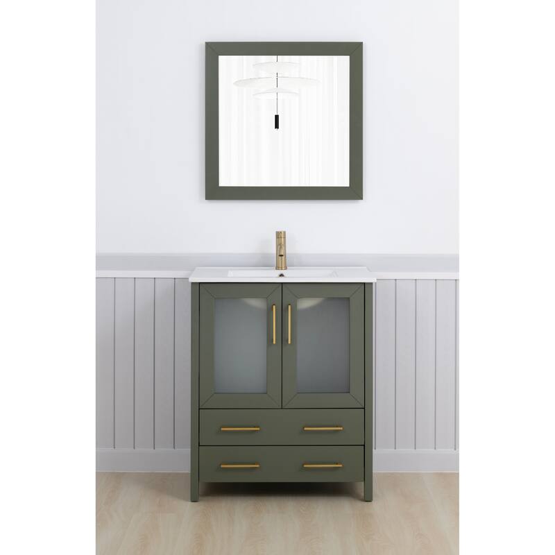 Vanity Art 30-in. Single-sink Bathroom Vanity w/ Wall Mirror - 29.1 W x 18.1 D x 35.8 H