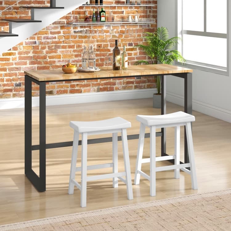 Set of 2 Classic 24 Inch Backless Counter Height Stools for Kitchens - 18" x 14" x 24" (L x W x H)