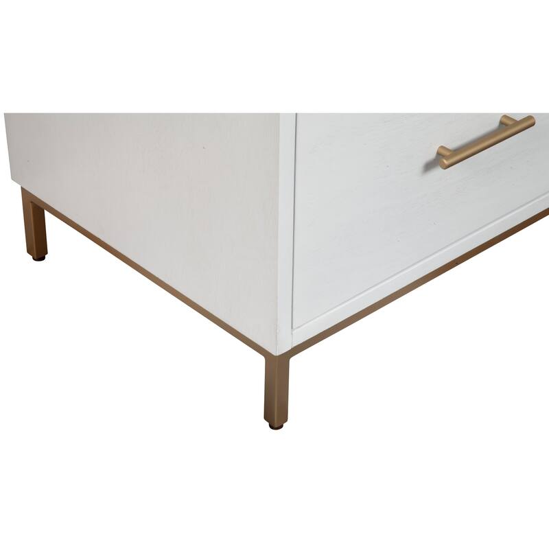 Alpine Furniture Madelyn Five Drawer Wood Chest in White