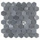 preview thumbnail 2 of 10, Merola Tile Crag Hexagon Black 11.13" x 11.13" Slate Mosaic Tile