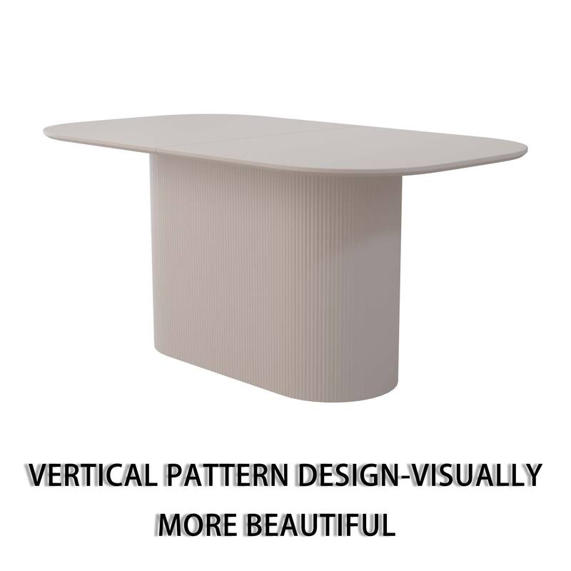 Spacious 63 Inch White MDF Dining Table Modern Industrial Design Seats 4 to 8 People Durable Easy Assembly