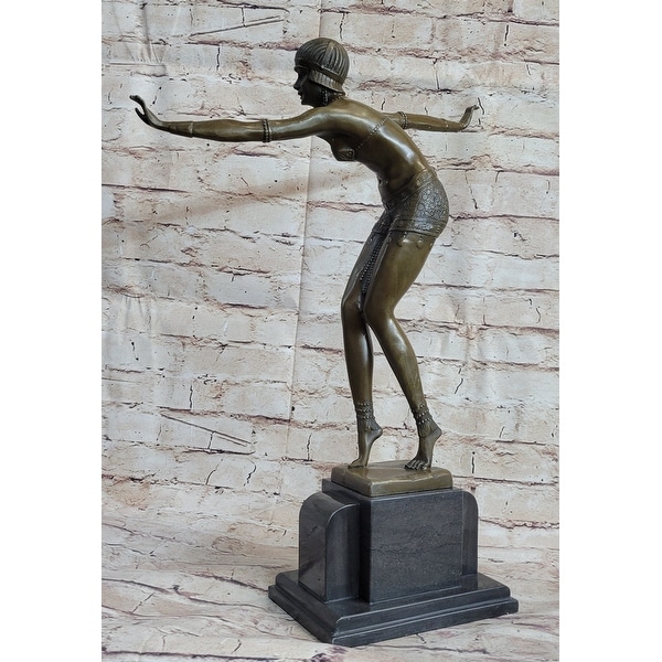 ブロンズ像　神　D.H. CHIPARUS DANCER　アールデコ　彫刻家 Chiparus Bronze Dancer Sculpture – Elegant Art Deco Figurine with Gold