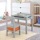 preview thumbnail 6 of 35, Multifunctional Kids Table and Chairs with Storage Space - 23" x 16" x 21.5"(L x W x H)