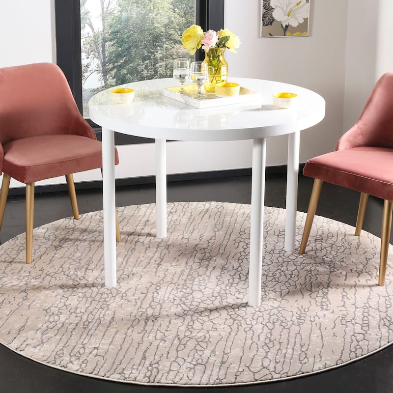 SAFAVIEH Meadow Silvina Modern Abstract Rug - 5' Round - Beige