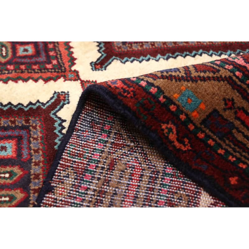 ECARPETGALLERY Hand-knotted Konya Anatolian Cream, Dark Red Wool Rug - 2'8 x 10'4