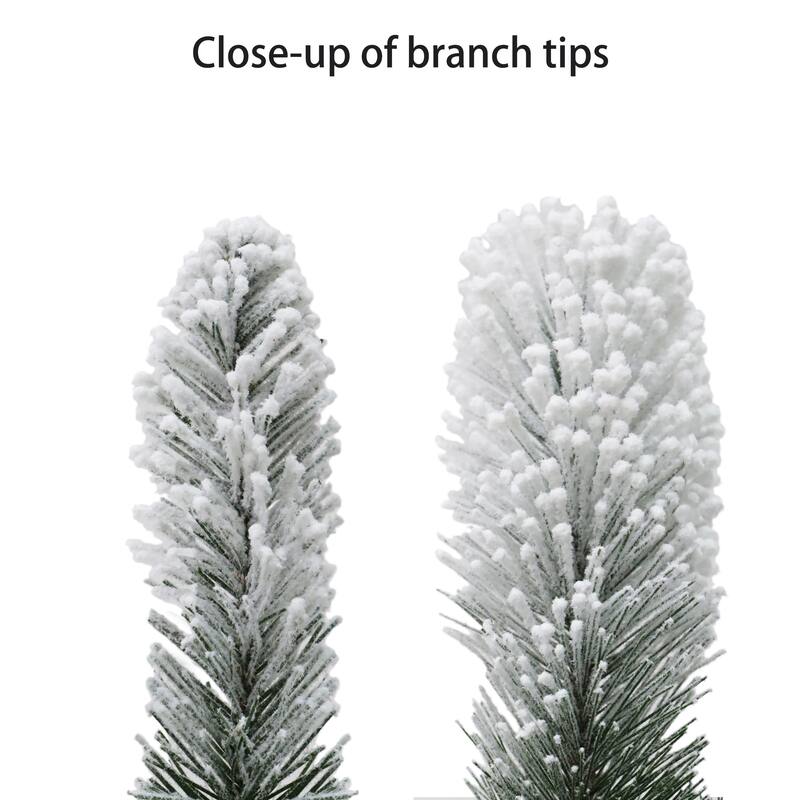 Puleo International 3.5 ft. Battery Operated Potted Flocked Norwegian Pine Artificial Christmas Tree
