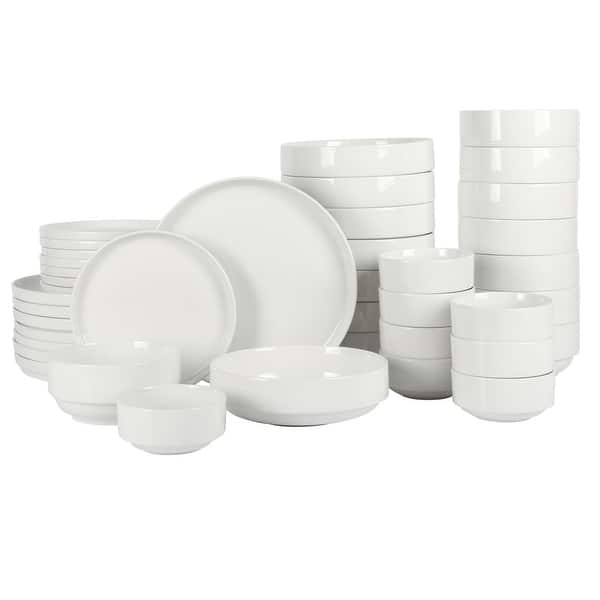 Gibson Home Rothenberg Stackable 40-Piece Porcelain Dinnerware Set - White