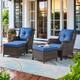 Option Brown Wicker / Blue Cusion