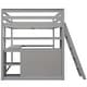 preview thumbnail 15 of 34, Stylish & Simple Full Size Loft Bed with Desk and Shelves, 2 Built-in Drawers, Safety Guaranteed, Multifunctionl Design, Gray